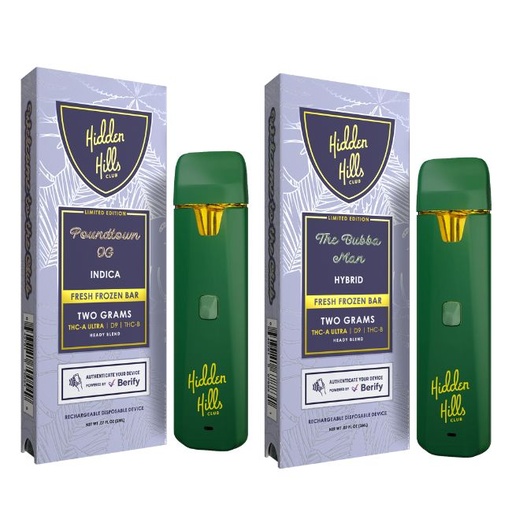 HIDDEN HILLS FRESH FROZEN THC-A ULTRA + D9 + THCB HEADY BLEND 2GM DISPO 5CT/ BOX