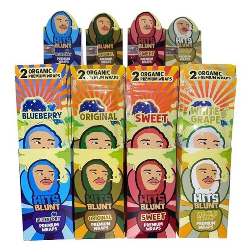 HITS BLUNT ORGANIC PREMIUM HEMP WRAPS 2PK 25CT/ BOX