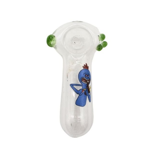 3.5'' RICK &amp; MORTY LOGO CLEAR HAND PIPE