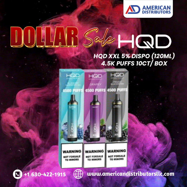 HQD XXL 5% DISPO (120ML) 4.5K PUFFS 10CT/ BOX