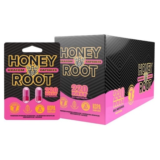 [HRW220MITCAPS] HONEYROOT WELLNESS 7 HYDROXY KRATOM 220MIT CAPSULE 2CT/25PK