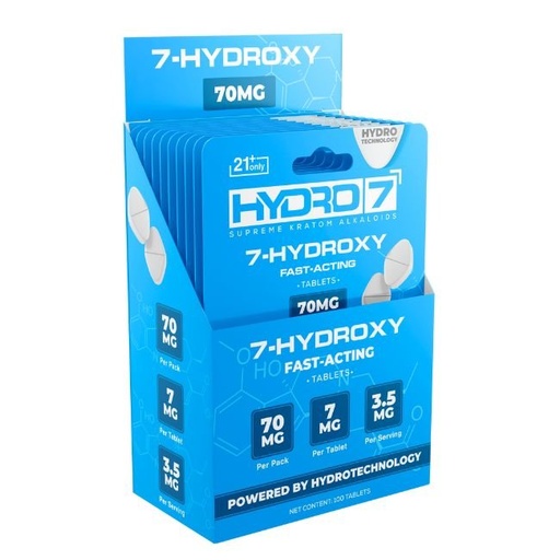 [HYDRO7TAB10PK] HYDRO 7-HYDROXY SUPREME KRATOM ALKALOID 7MG PER TABLET 10CT/10PK