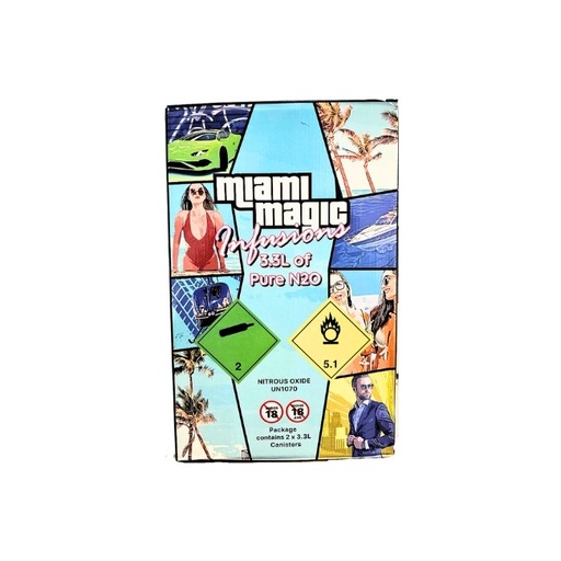 [INFUSIONMIAMIXL] MIAMI MAGIC BY INFUSION PURE N2O 2050GM (3.3L) XL CYLINDER CHARGER 2CT/ BOX