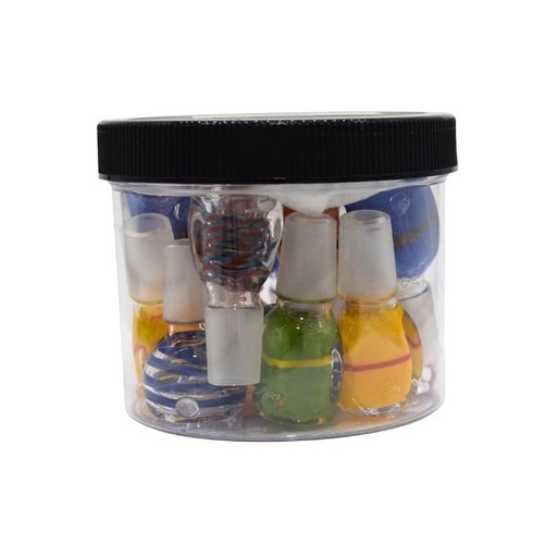 18MM MALE MIX COLOR BOWL 15CT JAR