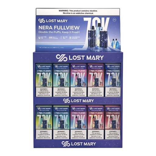 LOST MARY NERA 5% DISPOSABLE KIT + 2POD (480ML) 70K PUFFS 20CT/ DISPLAY