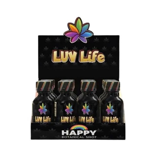 LUV LIFE HAPPY BLEND 800MG KAVALACTONE EXTRACT 2FL OZ KRATOM SHOT 12CT/ BOX