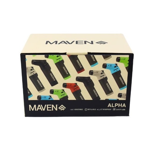 MAVEN ALPHA  WIND PROOF TORCH LIGHTER 15CT DISPLAY