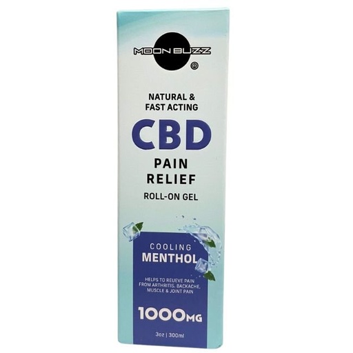 [MBCBDROLLONGEL] MOON BUZZ CBD PAIN RELIEF ROLL ON GEL COOLING MENTHOL 1000MG 3OZ BOTTLE