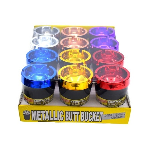 [METALLICBUCKET] METALLIC BUTT BUCKET ASHTRAY (TO-AS-BBMC) 12CT/ BOX