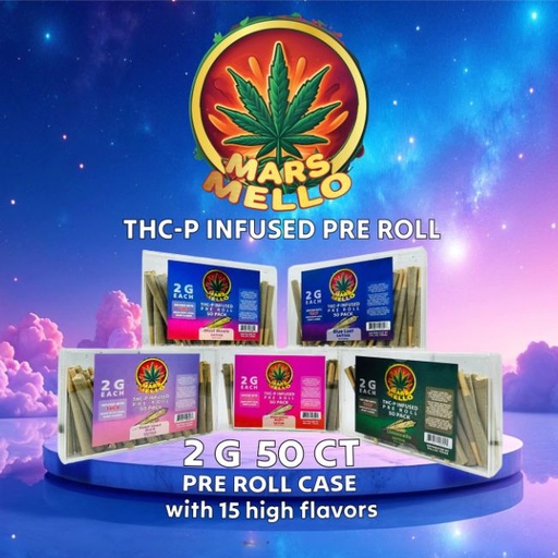 MARS MELLO THC-P INFUSED 2GM PRE ROLL JOINTS 50CT/ BOX