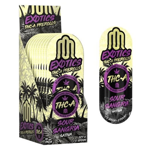 MODUS THCA EXOTICS DIAMOND INFUSED 1.5GM X 2PK PRE ROLLS JOINTS 10CT/ BOX