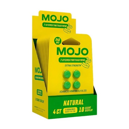 MOJO 7-HYDROXY FIFTIES EXTRA  STRENGHT KRATOM ALKALOID 60MG PER TABLET 4CT/10PK