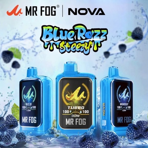 [MRFOGNOVABSSDI03] MR FOG NOVA BLUE RAZZ STEEZY SERIES 5% DISPOSABLE (100ML) 36K PUFFS 5CT/ BOX - WATERMELON