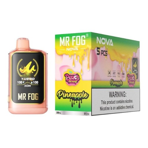 MR FOG NOVA LIMITED EDITION 5% DISPOSABLE (100ML) 36K PUFFS 5CT/ BOX - WATERMELON PEACH STEEZY