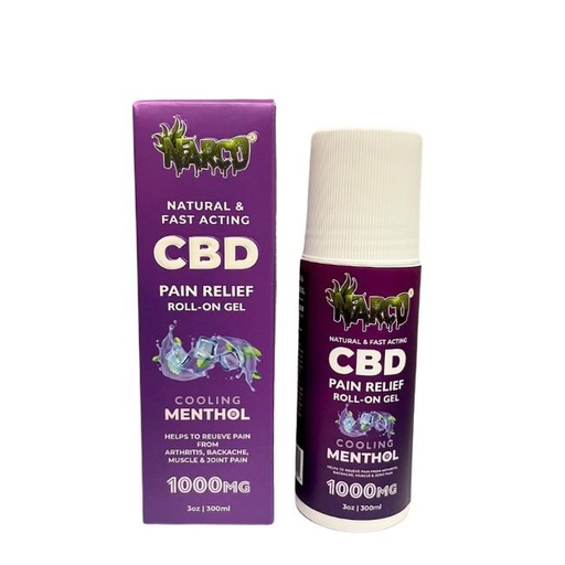 [NARCOCBDROLLON] NARCO BY MOON BUZZ CBD PAIN RELIEF ROLL ON GEL COOLING MENTHOL 1000MG 3OZ BOTTLE