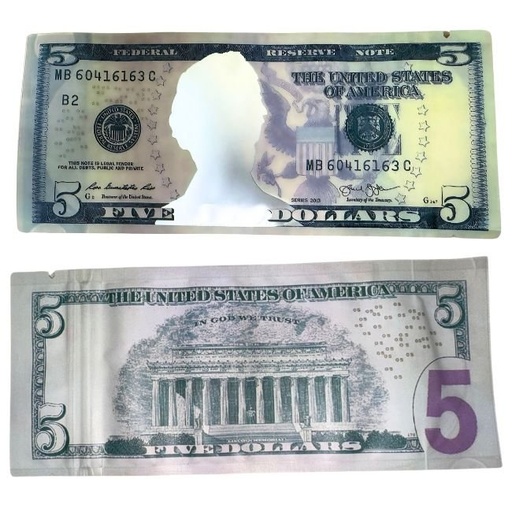 DOLLAR NOTES DESIGN 3.5GM MYLER BAGS 50CT