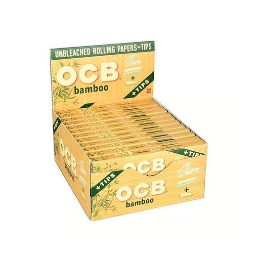 OCB BAMBOO PAPERS + TIPS SLIM (OCTPKSBB) 24CT/ BOX