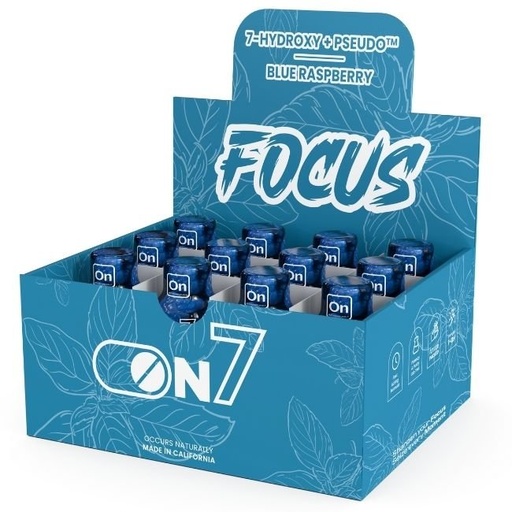 [ON7FOCUSSHOT] ON7 7-HYDROXY + PSEUDO FOCUS BLUE RASPBERRY 60MG 1FL.OZ (30ML) SHOT 12CT/ BOX