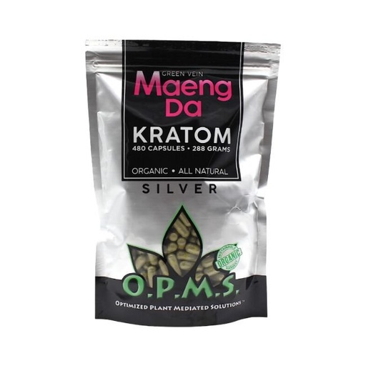 OPMS SILVER KRATOM (288 GRAMS) 480CT CAPSULES