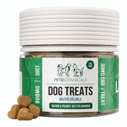 [PBDOGTREAT900M01] PET'S BOTANICALS CBD THC FREE DOG TREATS 900MG 30CT/ BAG