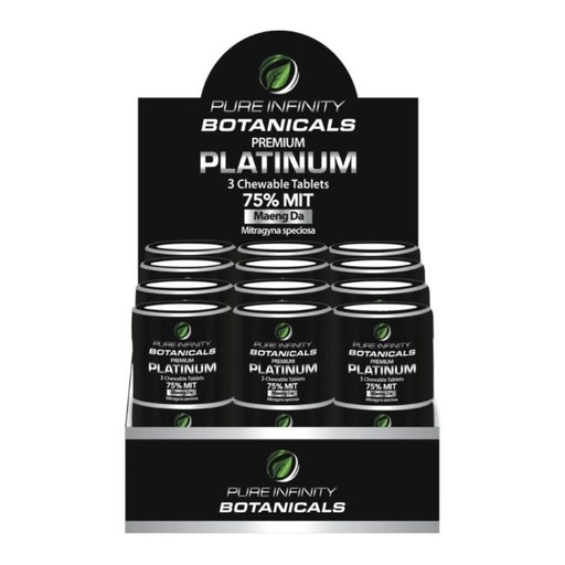 PURE INFINITY BOTANICALS PLATINUM MIT MAENGDA 75MG CHEWABLE TABLETS 3CT/ 18PK