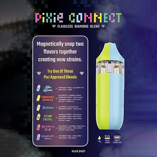 PIXIE CONNECT FLAWLESS DIAMOND BLEND THCA 1GM DISPO 5CT/ BOX