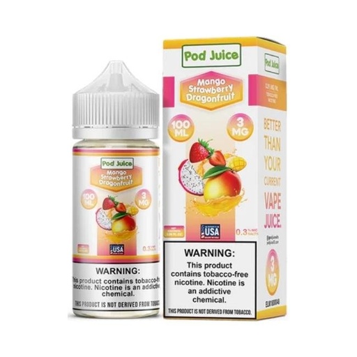 POD JUICE E-LIQUID "FREE BASE" 100 ML BOTTLE