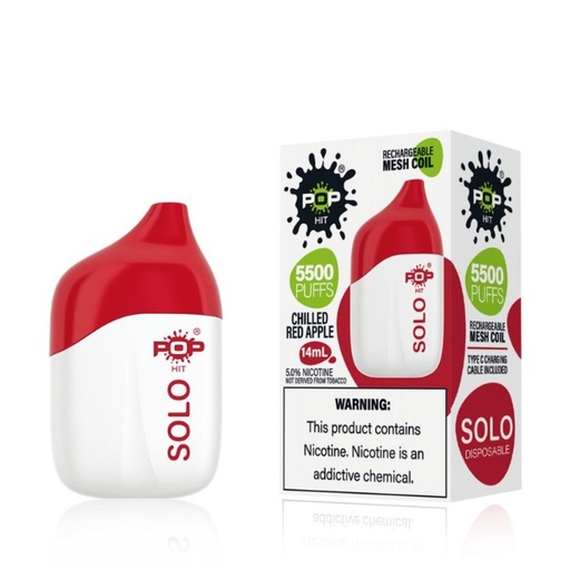 POP HIT SOLO MESH RECH. 5% DISPO (70ML) 5.5K PUFFS 5CT/ BOX