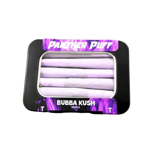 PANTHER PUFF THCA MINI EXOTIC 0.65GM PRE ROLL JOINTS 5PK TIN 5CT/ BOX