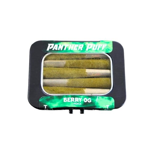 PANTHER PUFF THCA MINI KIEF 0.65GM PRE ROLL JOINTS 5PK TIN 5CT/ BOX
