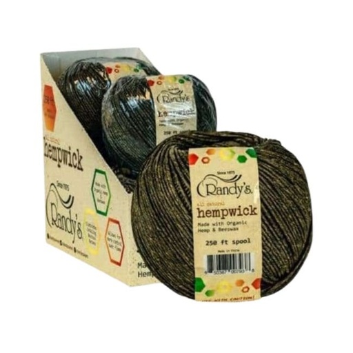 [RANDYS250FT] RANDY'S ALL NATURAL HEMPWICK  (250 FT DISPLAY OF 4)