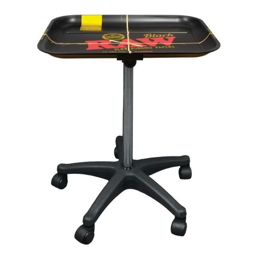 [RAWBLKTRAYSTND] RAW BLACK TRAY WITH ROLLING TABLE STAND