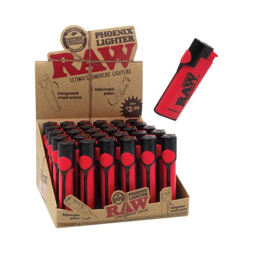RAW PHOENIX RED ULTIMATE SMOKER'S LIGHTER 30CT/ DISPLAY