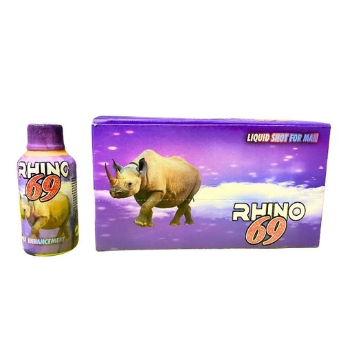 [RHINO69SHOT] RHINO 69 MALE ENHANCEMENT LIQUID SHOT FOR MAN 2FL.OZ BOTTLE 12CT/ BOX