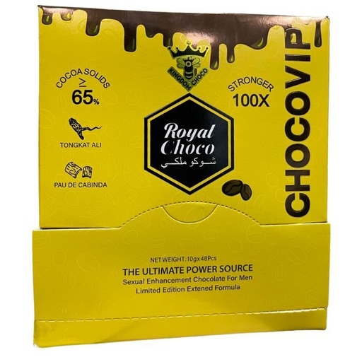 [ROYALCHOCOVIP48C] ROYAL CHOCO VIP THE ULTIMATE POWER SOURCE SEXUAL ENHANCEMENT CHOCOLATE FOR MEN 48CT/ BOX