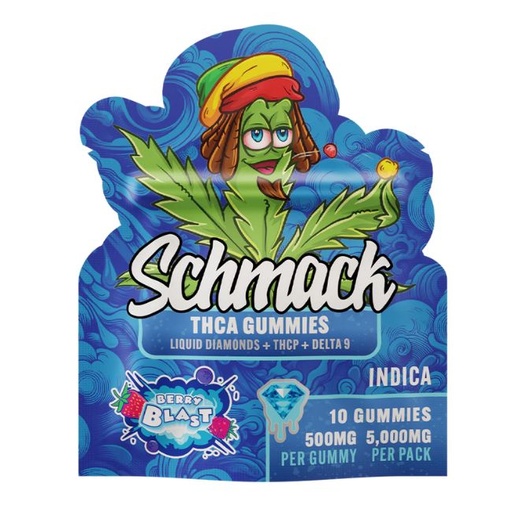 SCHMACK THCA LIQUID DIAMOND THCP + D9 5000MG X 10PK GUMMIES 10CT/ BOX