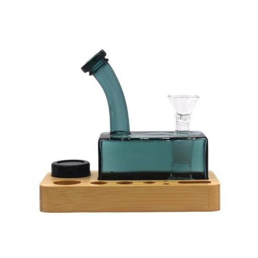 [SMOQH61] SMOQ WOOD TRAY GLASS SET WATER PIPE