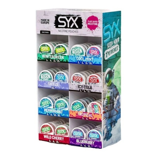 [SYXNIC80CT] SYX NICOTINE "20 POUCHES PER CAN" 80CT DISPLAY