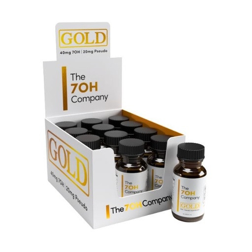 [THE7OHGOLDSHOT] THE 7OH COMPANY GOLD EDITION 7HYDROXY + PSEUDO 60MG (30ML) SHOT 12CT/ BOX