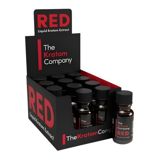 [THEKRATOMCREDSHO] THE KRATOM COMPANY RED LIQUID EXTRACT 15ML SHOT 12CT/ BOX