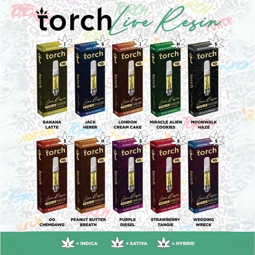 TORCH THCA + THCP LIVE RESIN 1GM 510 CART 5CT/ BOX