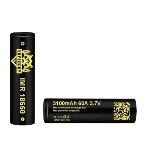 [VAPLUCKYBATT] VAPLUCKY 3.7V IMR18650 3100mAH BATTERY 2CT/ BOX