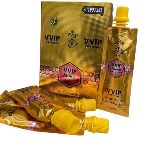 [VVIPHONEY] VVIP GOLD THE ULTIMATE POWER SOURCE HONEY FOR MAN 12/ POUCHES PER BOX