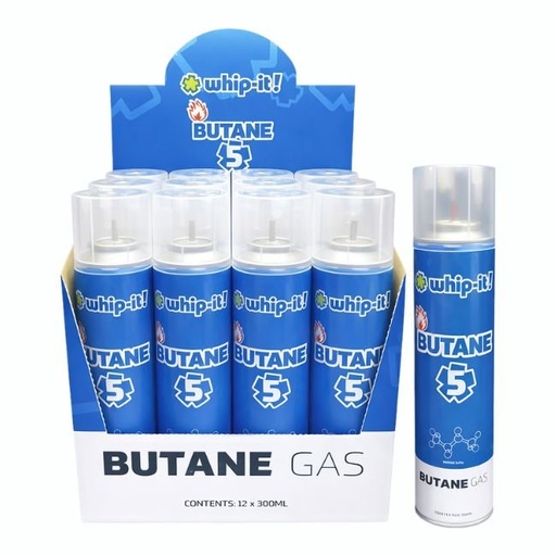 [WHIPITBUTANE5X] WHIP IT BUTANE GAS 5X (300ML) 12CT/ BOX