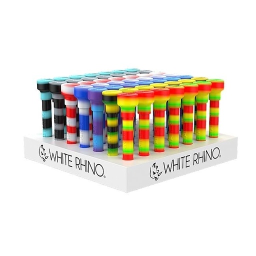 [WRDABTAINER] WHITE RHINO DABTAINER SILICONE STRAW - ASSORTED COLORS DISPLAY OF 49 CT