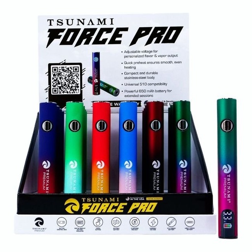 [TSFORCEPRO650] TSUNAMI FORCE PRO 650mAH BATTERY ASSORTED COLOR 24CT/ BOX (B-1043)