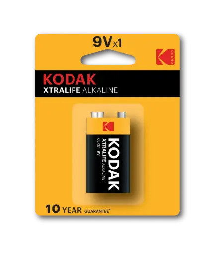 [KODAK-30913080] Kodak XTRALIFE Alkaline 9V Battery (1-pack blister) 