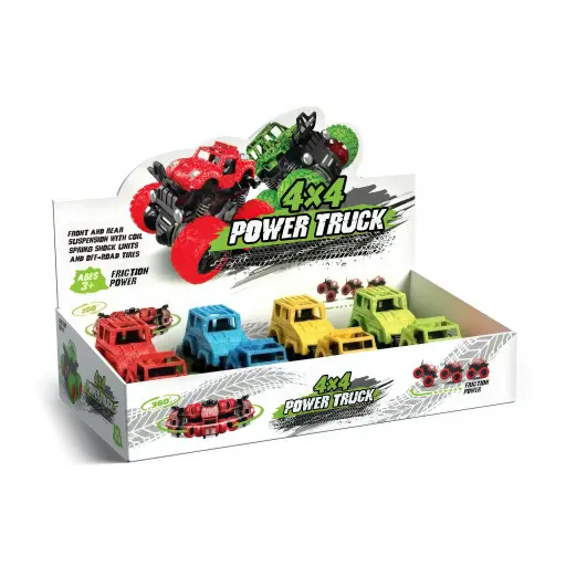 [TOY-TRK] Emobii- 4x4 Traction Trucks – Red & Green – Box of 8 Units
