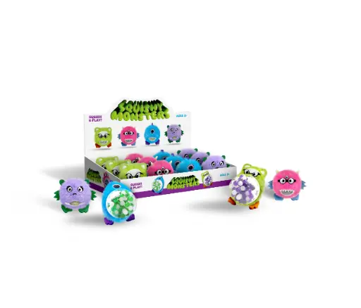 [TOY-SQM] Emobii- Squishy Monster – Pink, Green, Purple & Blue – Box of 12 Units