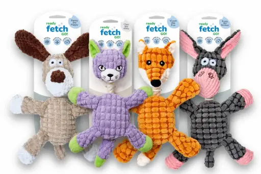 [PTOY-LPLDU & PTOY-LPLEL] Emobii- Animal Plush Pet Toy – Penny the Puppy, Cleo the Kitty, Vixen the Fox & Rusty the Donkey – Box of 4 Units